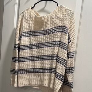 Inherit Clothing Company Striped Cream and Black Women's Sweater